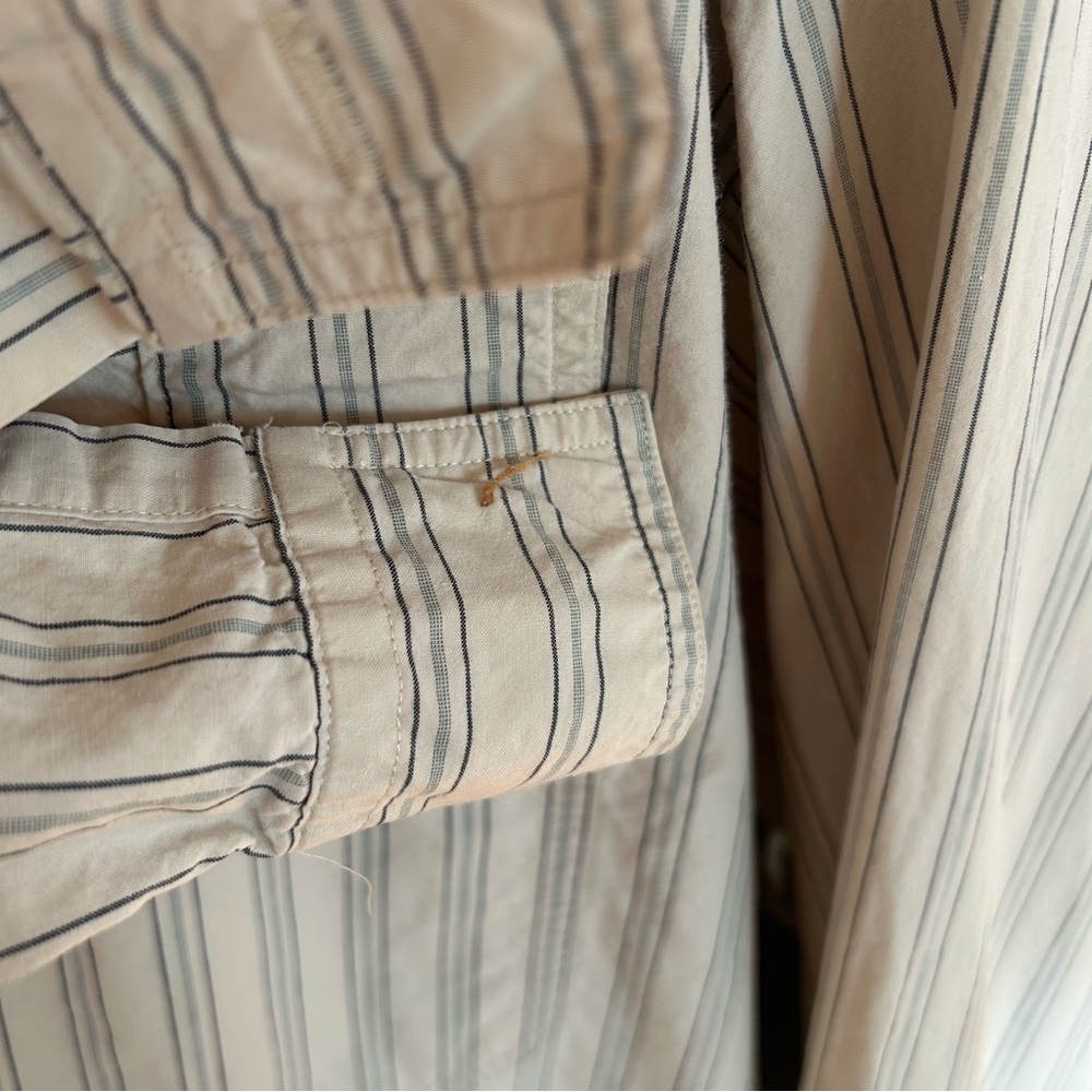 Vintage 70-80’s Eddie Bauer Cambric Cloth Striped Shirt Size XL - Picture 8 of 9